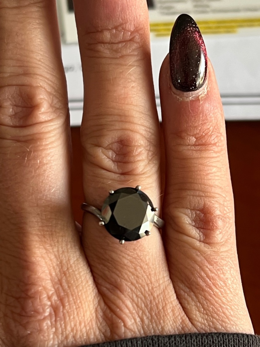 Sterling Silver Black Diamond Ring - Black - Picture 3 of 5